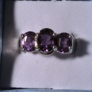 VTG Siberian Amethysts in SS RING 3.5 Cts. GORGEOUS!